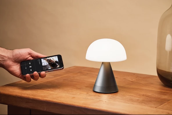 Lexon Mina L Led Lamba ve  Bluetooth Hoparlör Metalik Gri - 9