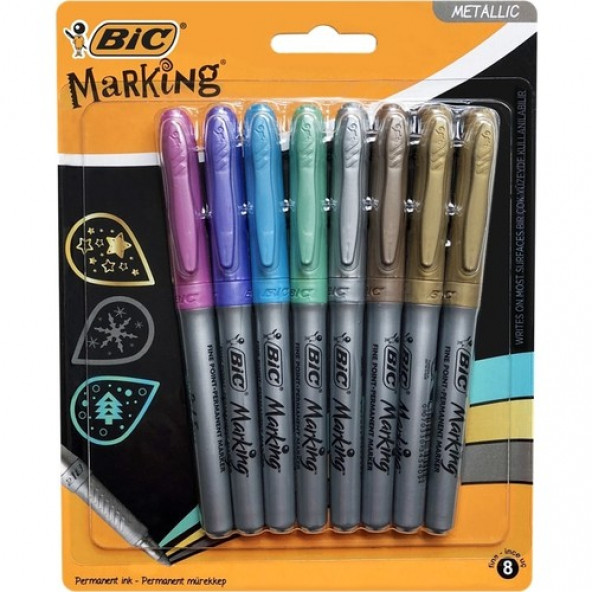 Bic Marking Metalik Permanent Markör Karışık 8'Li Blister