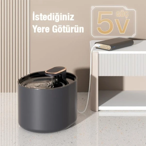 Coofbe Otomatik Akıllı 3lt Kedi Su Pınarı Kedi Su Sepili Kabı Kedi ve Köpekler İçin Su Pınarı - Resim 3