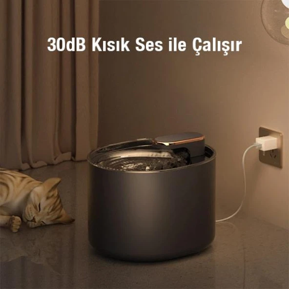 Coofbe Otomatik Akıllı 3lt Kedi Su Pınarı Kedi Su Sepili Kabı Kedi ve Köpekler İçin Su Pınarı - Resim 4