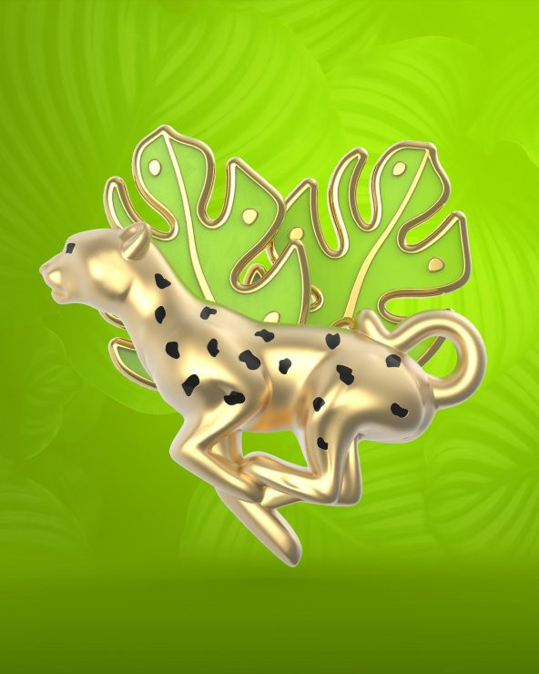 Leopar & Tropikal Yaprak Broş Seti - 7