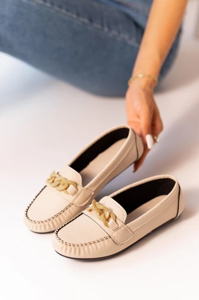 Comfy Renkli Zincir Tokalı Günlük Kadın Babet Ayakkabı - 7