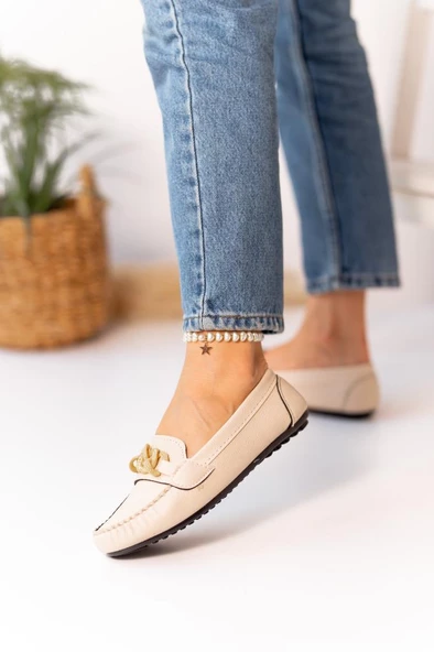 Comfy Renkli Zincir Tokalı Günlük Kadın Babet Ayakkabı - 10