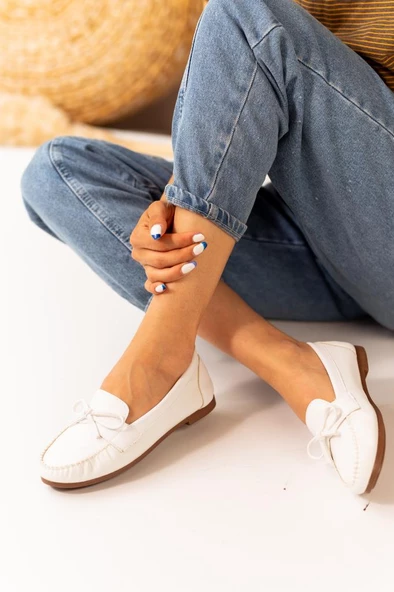 VENUCIA Luxury Bağcık Tokalı Babet.Hafif ve Rahat Kullanım , Yumuşak Taban Günlük Kadın Babet Ayakkabı - 5