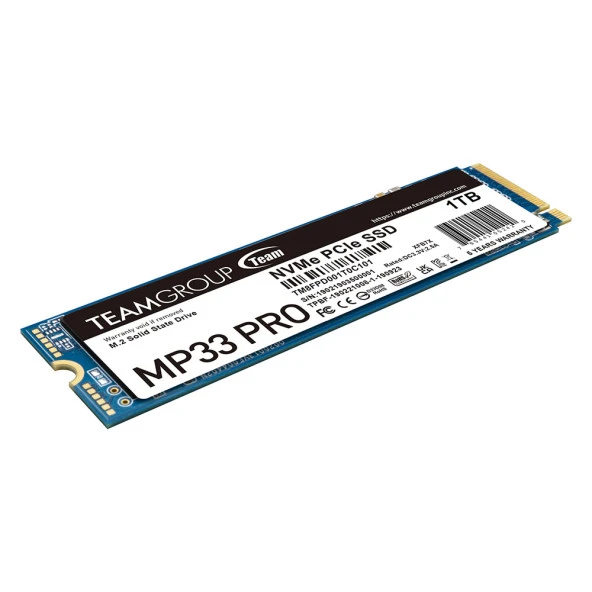 Team MP33 Pro 1TB 2400/2100MB/s NVMe PCIe Gen3x4 M.2 SSD Disk  (TM8FPD001T0C101) - 4
