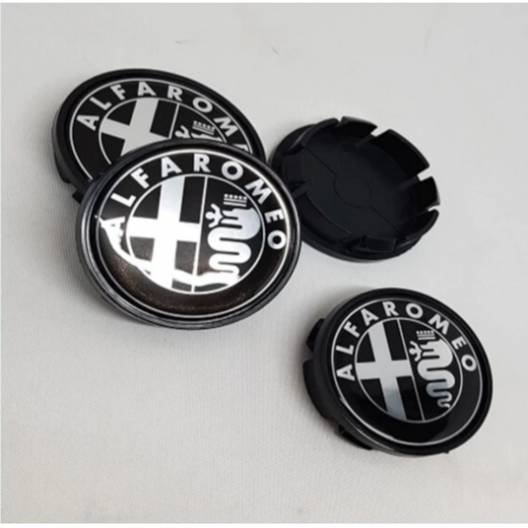 Alfa Romeo Siyah Plasto 56/52 Jant Göbeği