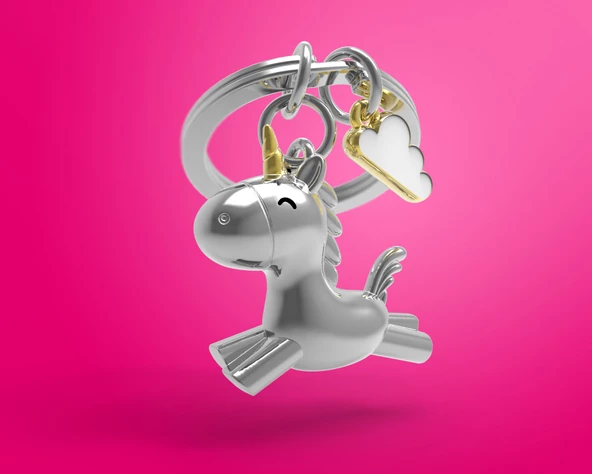 3D Uçan Unicorn Anahtarlık - 3
