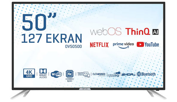 Onvo OV50500 4K Ultra HD 50" 127 Ekran Uydu Alıcılı webOS Smart LED TV