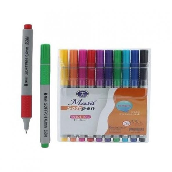 Masis Softpen fineliner Kalem 10 Renk S5304-10c - 1