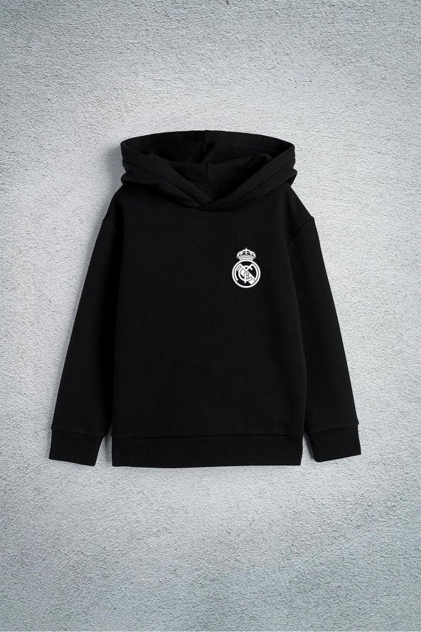 Real Madrid Futbol Takımı Özel Tasarım Baskılı Çocuk Kapşonlu Sweatshirt Hoodie - 1