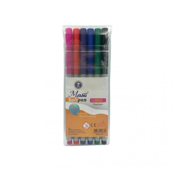Masis Softpen fineliner Kalem 6 Renk S5304-6c - 1