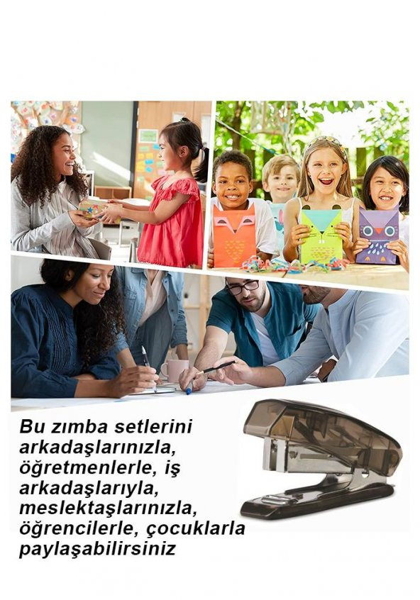 Mini Zımba Makinesi 24/6 Mavi Std S3T 1 Adet Cep Zımba Makinası 20 Sayfa Kapasite Öğrenci Okul Büro - 3