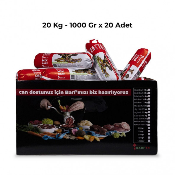 Mix Barf 20 kg Salam Paket Köpek Maması