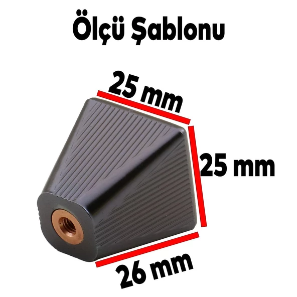 Fonte Düğme Dolap Dolabı Çekmece Kulpu Kulpları Kulbu Plastik Füme Tek Vidalı Kulp Mobilya Mutfak - Resim 6