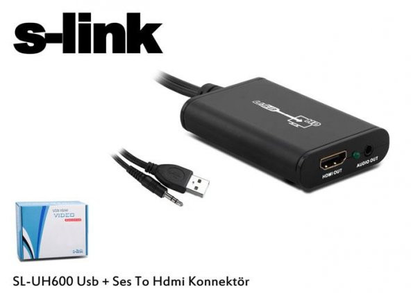 S-link SL-UH600 Usb + Ses to Hdmı Çevirici