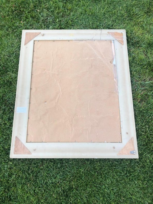Vintage Plastik Çerçeveli Desenli Ayna 80x95cm Hasarlı - 9