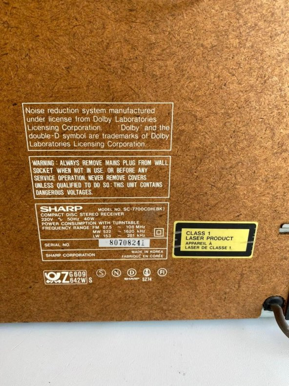 Sharp SC-7700CDH (BK) Müzik Seti 2. El B16 - 8