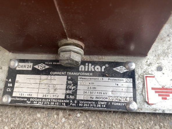 Elimsan Oan 24 Akım Trafosu 24kV 2. El - 7