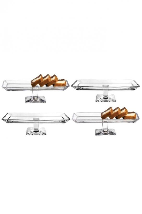 4lü Nude Ayaklı Baton Servis Tabağı/sunum Tabağı - Resim 3