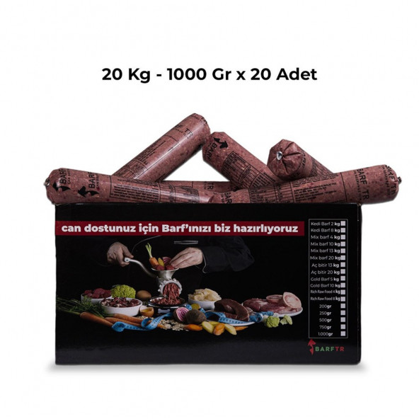 Mix Barf 20 kg Aç Bitir Paket Köpek Maması