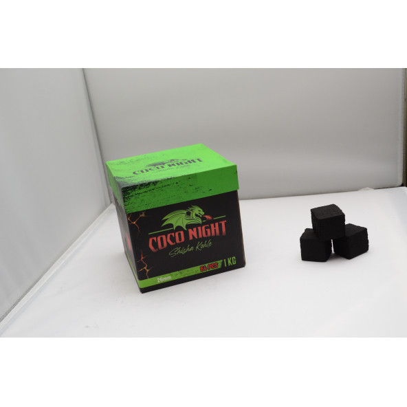 Coco Night (TANITIM FİYATI) 1kg Hindistan cevizi küp nargile kömürü 26mm - 2