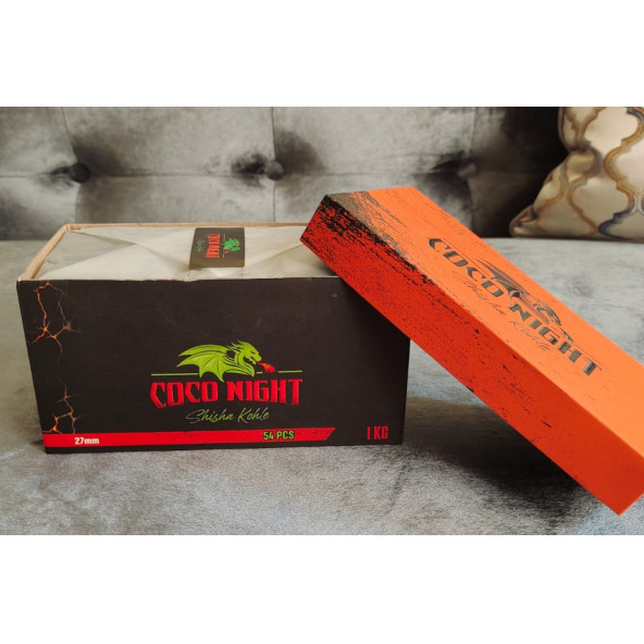 Coco Night (TANITIM FİYATI) 1kg Hindistan cevizi küp nargile kömürü 27mm