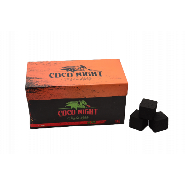 Coco Night (TANITIM FİYATI) 1kg Hindistan cevizi küp nargile kömürü 27mm - 2