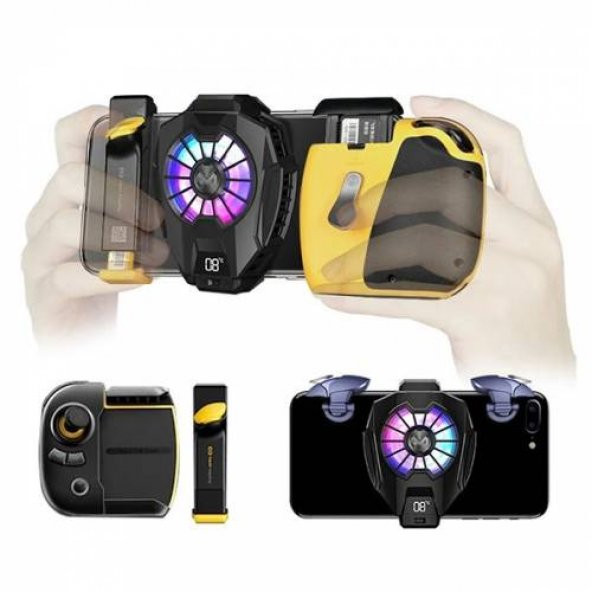 Coofbe RGB Led Işıklı Telefon Isı Göstergeli Telefon Soğutucu Fanı, Ultra Sessiz Soğutucu - 5