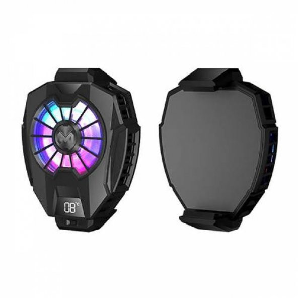 Coofbe Dijital Göstergeli Rgb Işıklı Kasırga Soğutma Cep Telefon Soğutucu Telefon Fanı Radyatör Soğutucu - 2