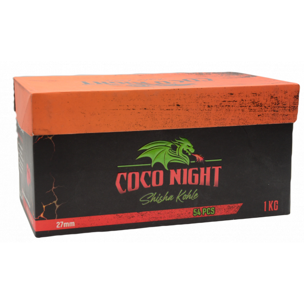 Coco Night (TANITIM FİYATI) 20kg Orjinal Hindistan cevizi küp nargile kömürü 27mm
