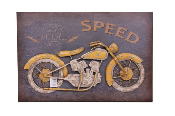 Motorsiklet Tablo Pano Vintage Dekoratif Ev Ofis Hediyelik