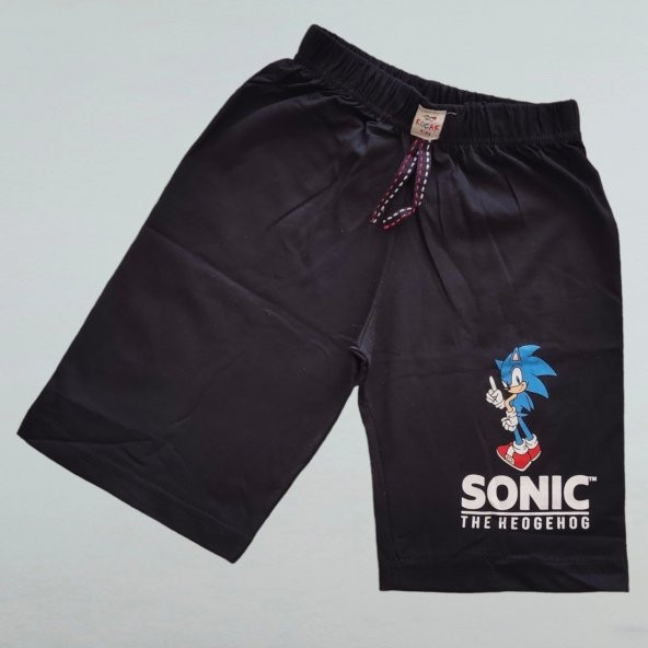 Sonic Desenli Mavi Renk Şortlu Takım - 4