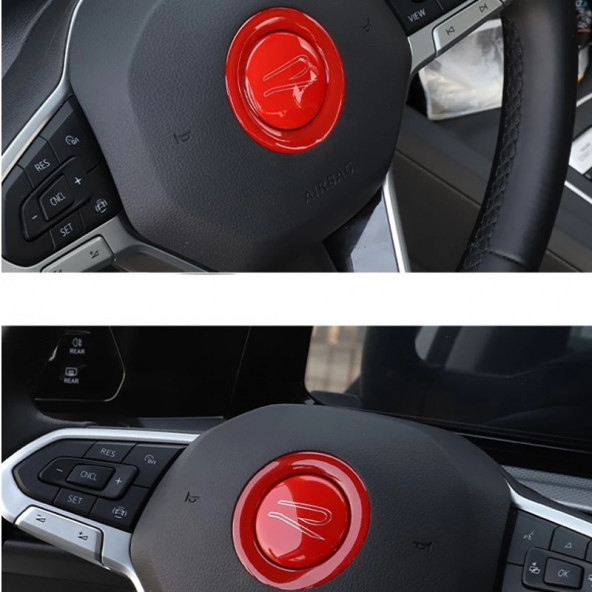 VOLKSWAGEN GOLF 8 POLO TİAGO T-ROC TIGUEN T-CROSS UYUMLU R LOGO DİREKSİYON STICKER ürün görseli