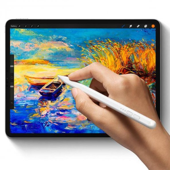 Baseus 130Mah Şarjlı Apple iPad Air 3, 4 Dokunmatik Tablet Kalemi, Aktif Versiyon, Yedek Uçlu, Ledli - 2