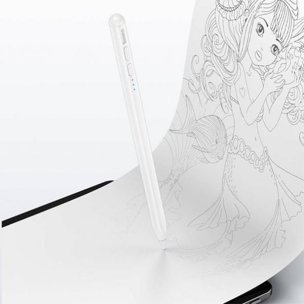 Baseus 130Mah Şarjlı Apple iPad Air 3, 4 Dokunmatik Tablet Kalemi, Aktif Versiyon, Yedek Uçlu, Ledli - 5