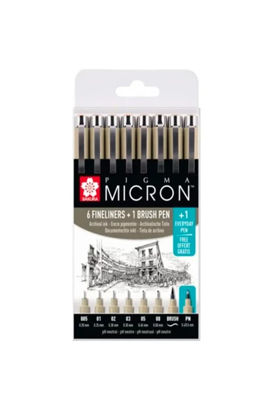 Sakura Pigma Micron 7+1 Teknik Çizim Kalemi / BPOXSDK8S