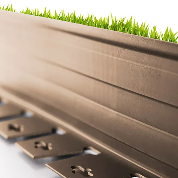 Lux Garden Çim Ayırıcı 2.5 M Kahverengi Çim Sınırlayıcı Taş Toprak Ayıracı Çim Ayracı Çim Ayırıcı Bariyeri - 5