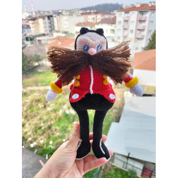 Amigurumi Sonic karakteri Eggman robotnik oyuncak