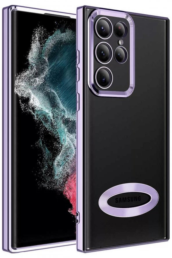 Samsung Galaxy S22 Ultra Kılıf Kamera Korumalı Logo Gösteren Lopard Omega Kapak