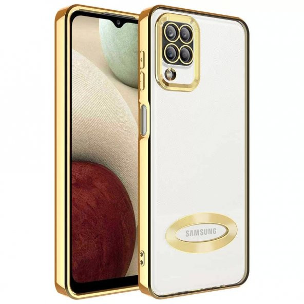 Samsung Galaxy M12 Kılıf Kamera Korumalı Logo Gösteren Lopard Omega Kapak