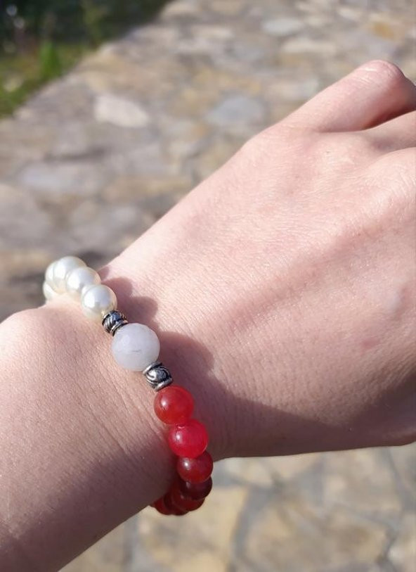 Bileklik Doğal Taş Çakra Elastik Sevgili Çift Bilekliği Unisex Bilezik 14222 - 3