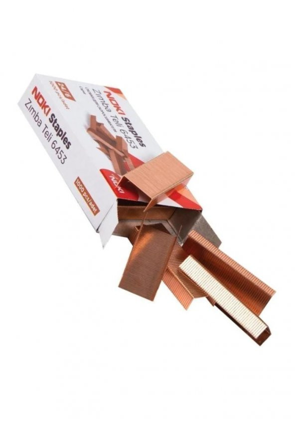 Zımba Teli Büyük 24/6 1000 li Bakır Sarı 5 Paket Okul Büro Ofis ve Bir Çok Kullanım Alanı - 2