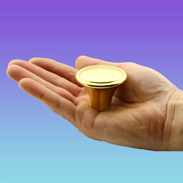 Nehir Düğme Mobilya Mutfak Dolap Dolabı Çekmece Kulpu Kulbu Plastik Gold Altın Tek Vidalı Kulpları - 5