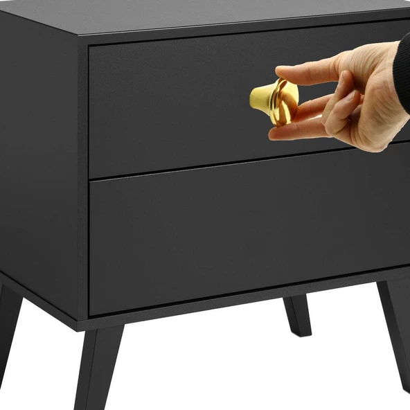 Nehir Düğme Mobilya Mutfak Dolap Dolabı Çekmece Kulpu Kulbu Plastik Gold Altın Tek Vidalı Kulpları - 2