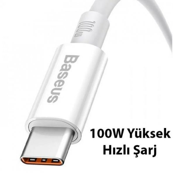 Baseus Super Şarj Kopmaz Kablo 100W Type-C Şarj Kablosu 480Mbps Veri Aktarım Kablosu USB to Type-C - 4