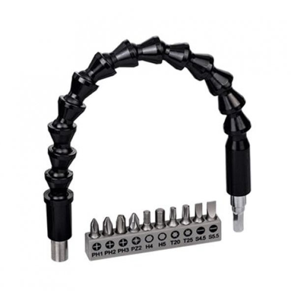 Bosch 10 Parça Vidalama+Uzatma Adaptörü 30 Cm. 2.608.522.377