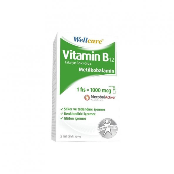 Vitamin B12 Takviye Edici Gıda Dilaltı Sprey 1000mcg 5ml - 1