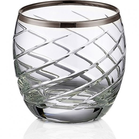 Kcd Armoni Platin Kesme El Dekor Yaldızlı 6 Adet Desenli Su Bardağı Takımı ürün görseli 1