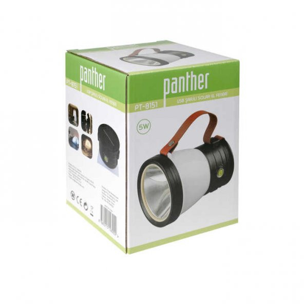 PANTHER Led El Feneri PT-8151 USB Şarjlı Fener - 3