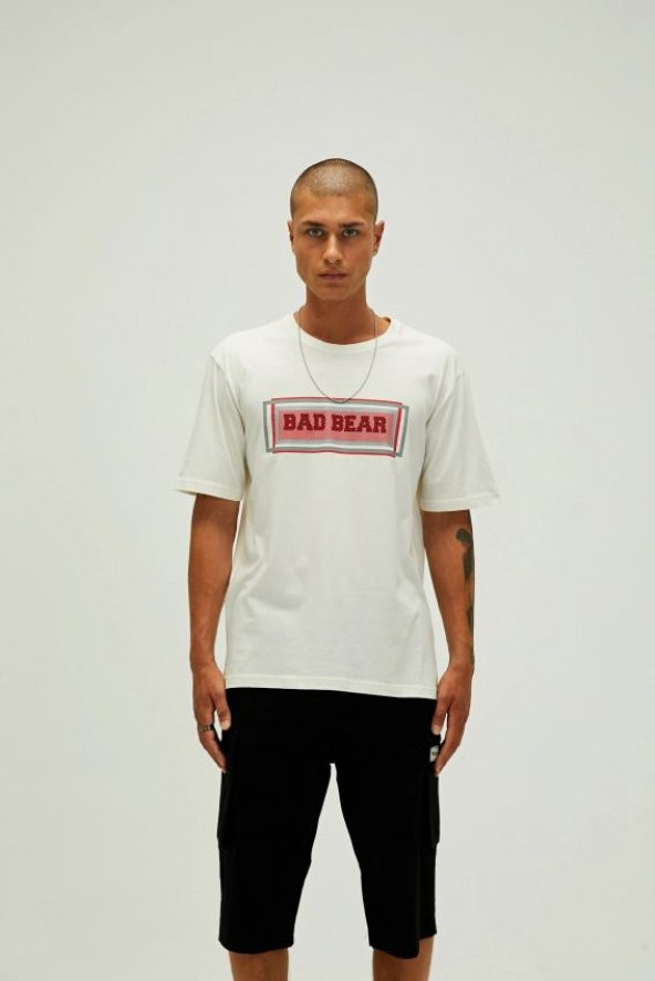 Bad Bear Mesh Erkek Beyaz Tişört 22.01.07.047